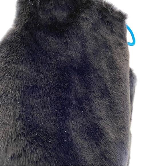 A New Day Women's Size Small Navy Blue Fuzzy Furry Open Vest - Picture 5 of 6